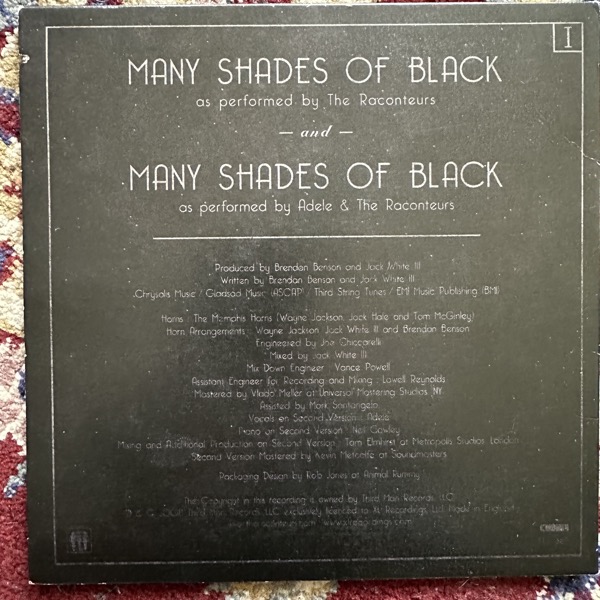 RACONTEURS, the Many Shades Of Black (XL - UK original) (VG/EX) 7"