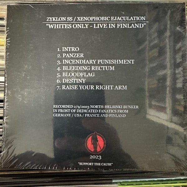 ZYKLON SS / XENOPHOBIC EJACULATION Whites Only - Live In Finland (Filth And Violence - Finland original) (SS) CD