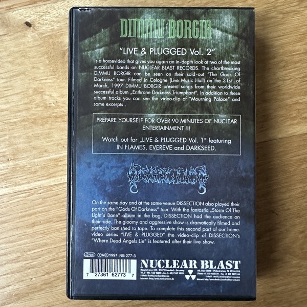 DIMMU BORGIR / DISSECTION Live & Plugged Vol. 2 (Nuclear Blast - Germany original) (EX) VHS