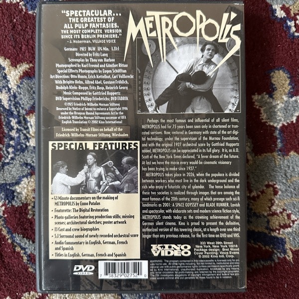 METROPOLIS (Restored edition) (NM) DVD