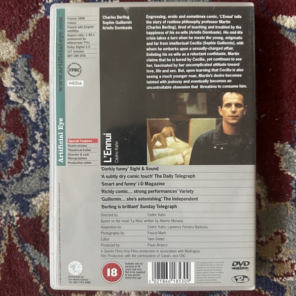 L'ENNUI (Artificial Eye) (NM) DVD