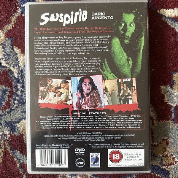 SUSPIRIA (With booklet and cards) (NM) 2xDVD