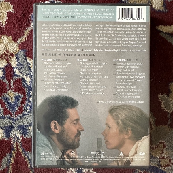 SCENES FROM A MARRIAGE (Scener Ur Ett Äktenskap) (Criterion) (NM) 3xDVD