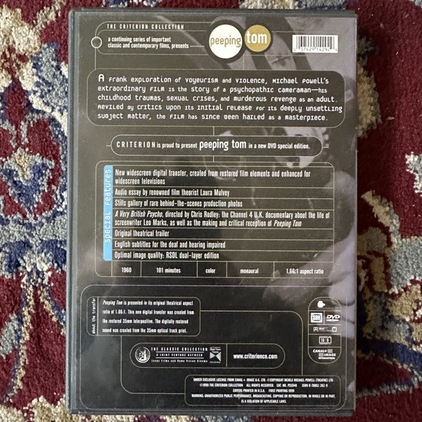 PEEPING TOM (Criterion) (NM) DVD