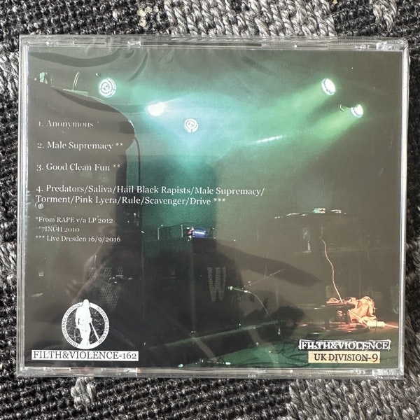 SNUFF Anonymous / Male Supremacy / Dresden (Filth And Violence - Finland original) (SS) CD