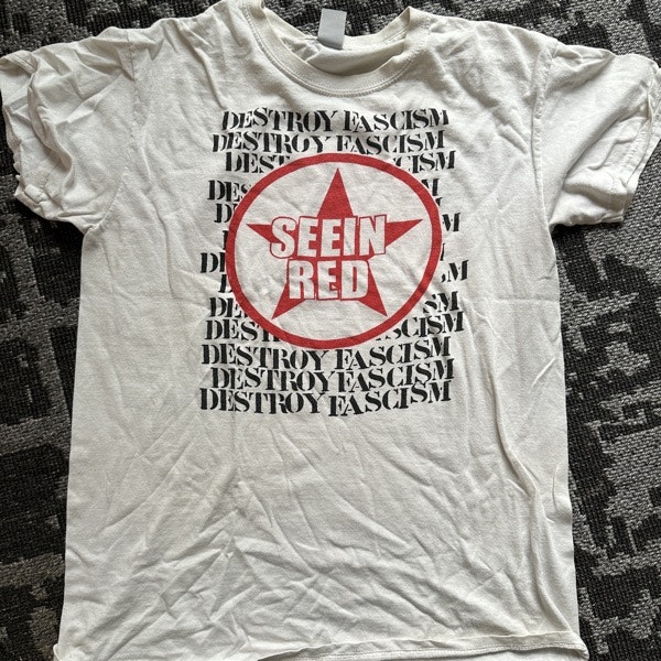 SEEIN' RED Destroy Fascism (M) (USED) T-SHIRT