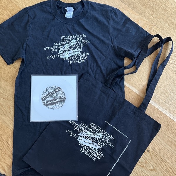 MY CAT IS AN ALIEN, THURSTON MOORE PoesiaSonorAlienica (Opax - Europe original) (NM/EX) FLEXI 7", T-SHIRT, BAG