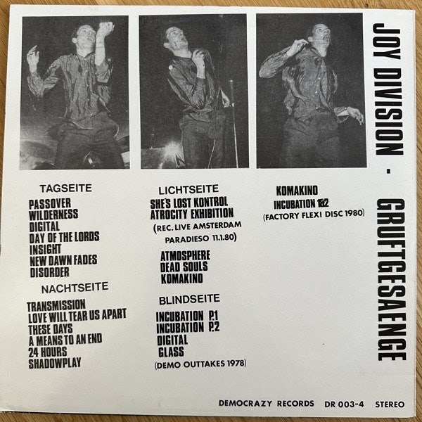 JOY DIVISION Gruftgesaenge (Yellow vinyl) (Democrazy - Germany reissue) (VG+/EX) 2LP