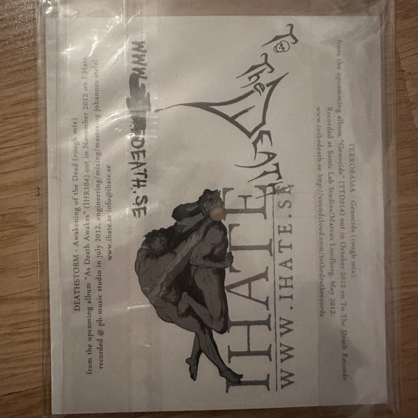 TERRORAMA / DEATHSTORM Split (To The Death - Sweden original) (EX) 6" FLEXI CARD