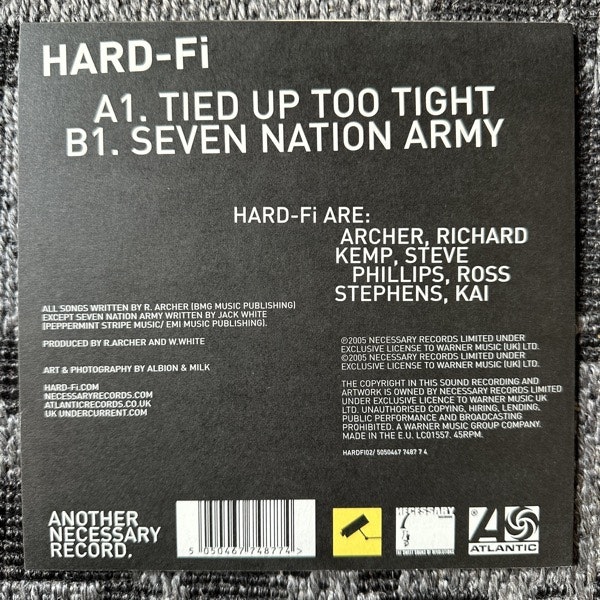 HARD-FI Tied Up Too Tight (Yellow vinyl) (Necessary UK original) (NM/EX) 7"