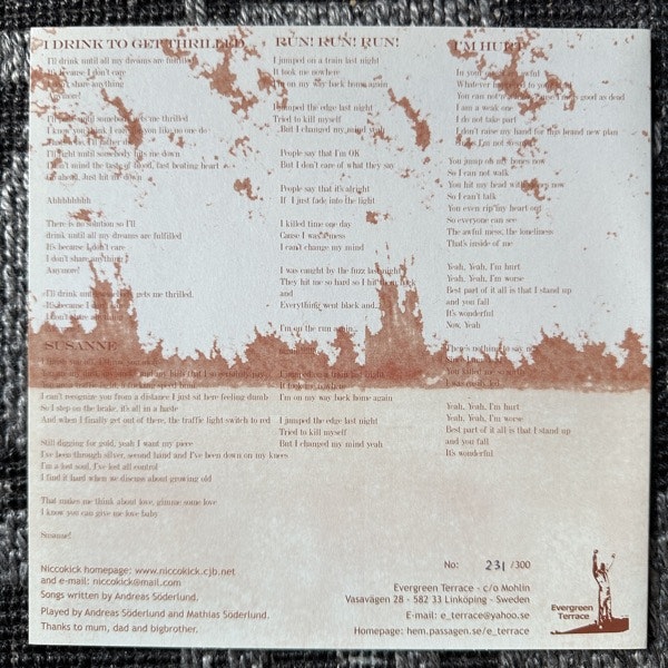 NICCOKICK Bye Bye! Friend. EP (Evergreen Terrace - Sweden original) (NM/EX) 7"