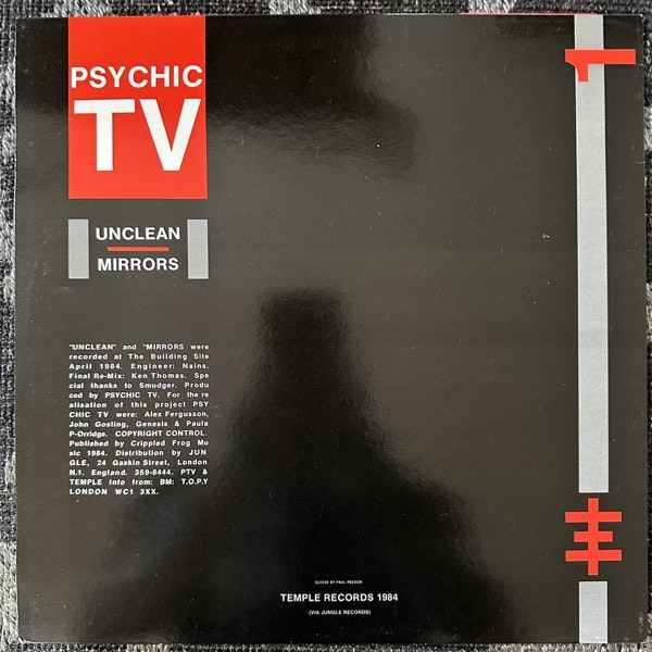 PSYCHIC TV Unclean (Temple - UK original) (VG+) 12" EP