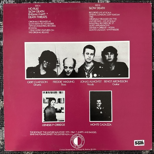 LEATHER NUN, the Slow Death (Criminal Damage - UK original) (VG+) 12" EP