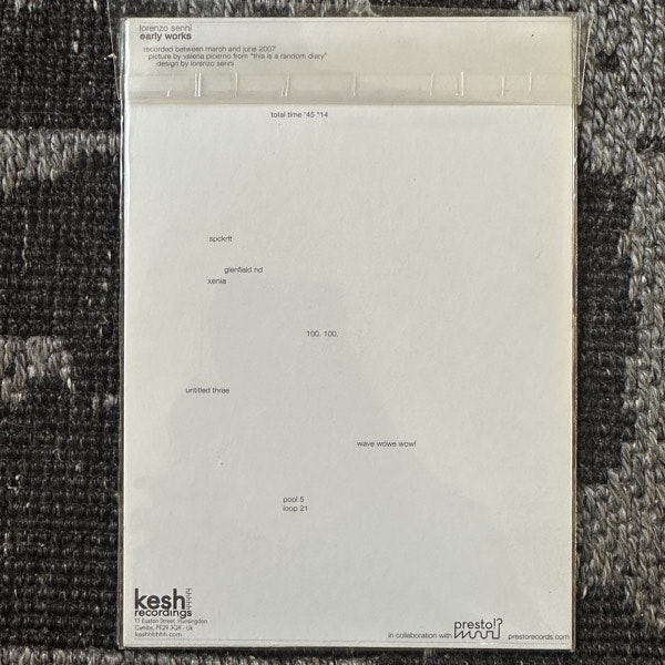 LORENZO SENNI Early Works (Kesh - UK original) (NM) CD