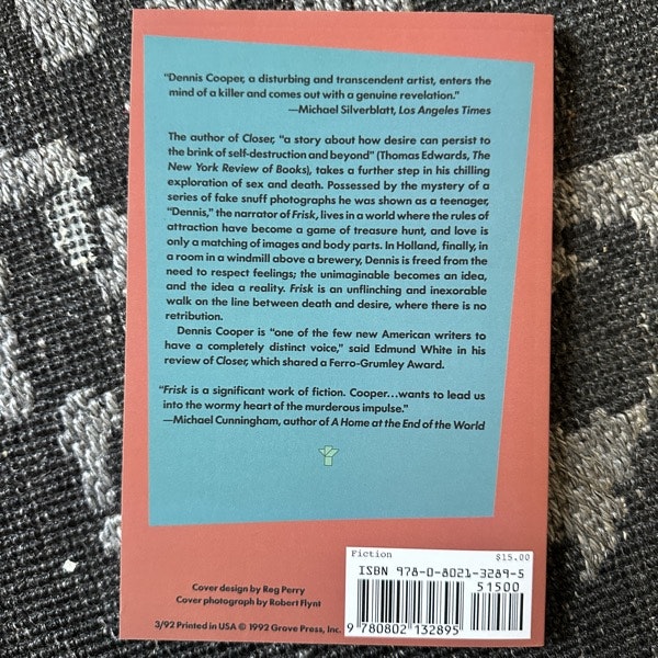 DENNIS COOPER Frisk (Grove) (NM) BOOK