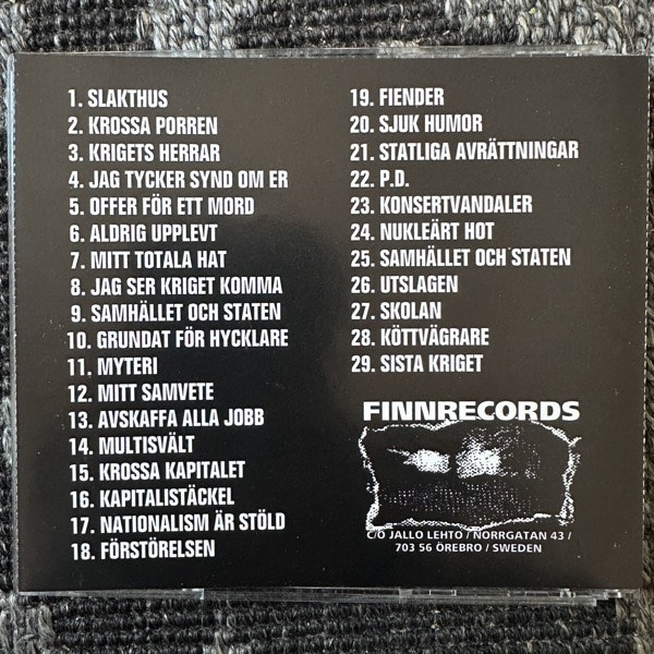 SVART PARAD Sista Kriget 1984 - 1986 (Finn - Sweden original) (EX) CD