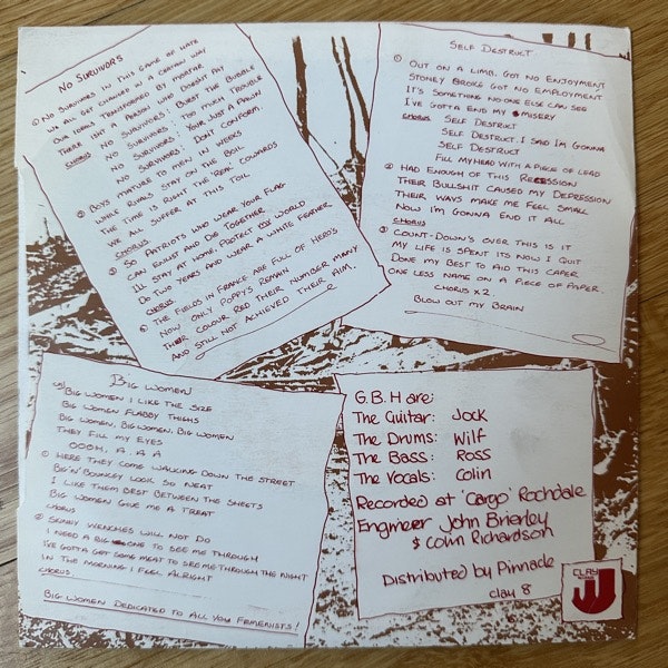G.B.H, Charged No Survivors (Clay - UK original) (VG+) 7"