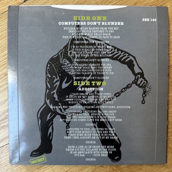 EXPLOITED, the Computers Don't Blunder (Secret - UK original) (EX/VG+) 7"