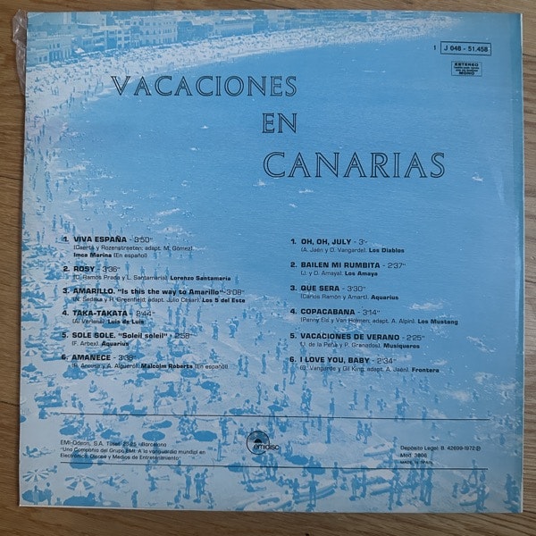 VARIOUS Vacaciones En Canarias (Emidisc - Spain original) (EX/VG+) LP