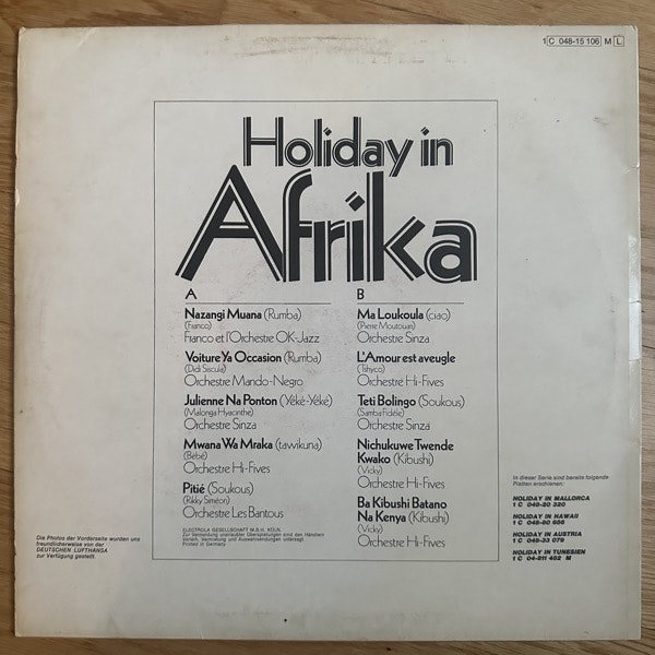 VARIOUS Holiday In Afrika (Columbia - Germany original) (VG+/VG) LP