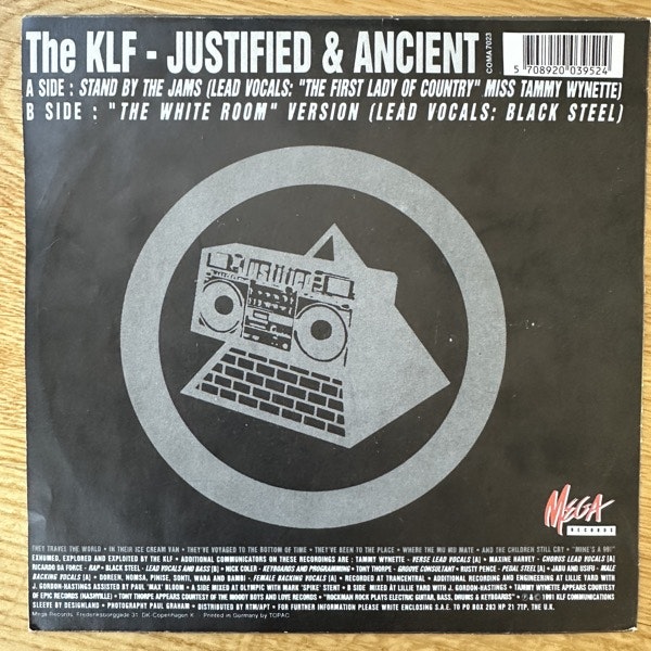 KLF, the Justified & Ancient (Coma - Scandinavia original) (VG+/EX) 7"