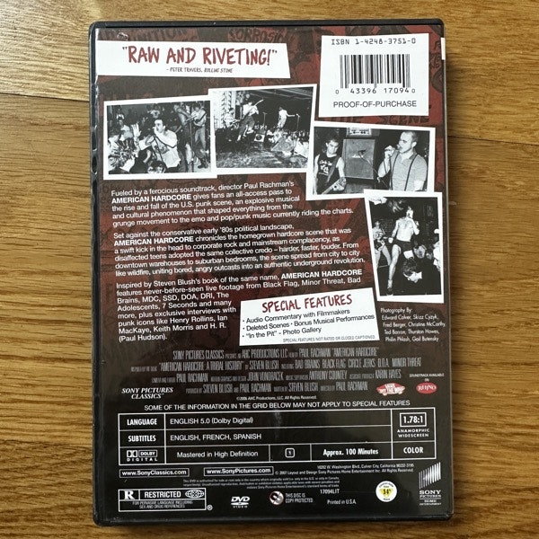 AMERICAN HARDCORE (NM) DVD