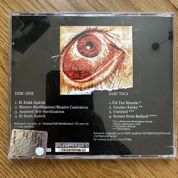 BIZARRE UPROAR, GELSOMINA 2007-2008 (Filth And Violence - Finland original) (NM) 2CD