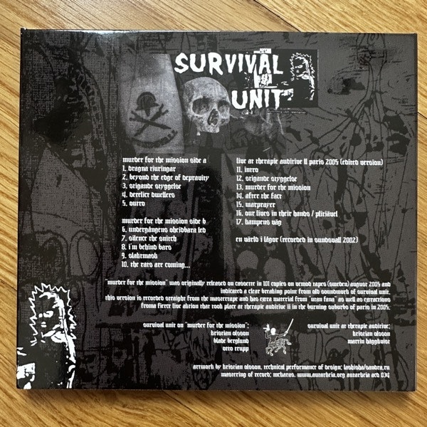 SURVIVAL UNIT Murder For The Mission (Autarkeia – Lithuania original) (NM) CD