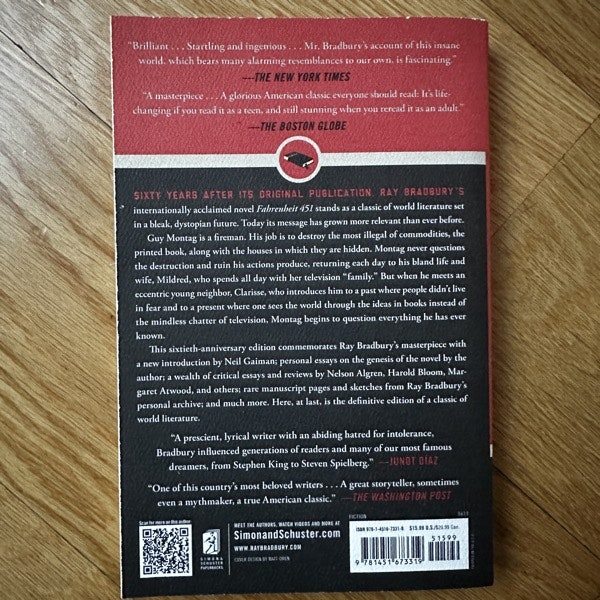 FAHRENHEIT 451 Ray Bradbury (NM) BOOK