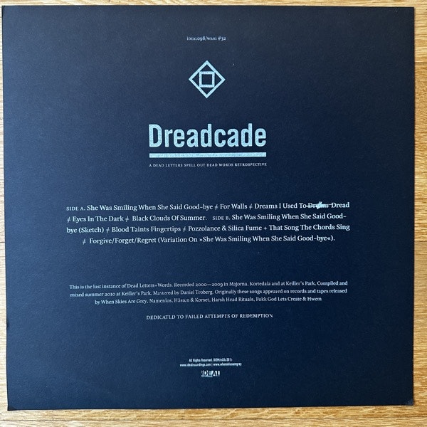 DEAD LETTERS SPELL OUT DEAD WORDS Dreadcade (iDEAL - Sweden original) (EX) LP