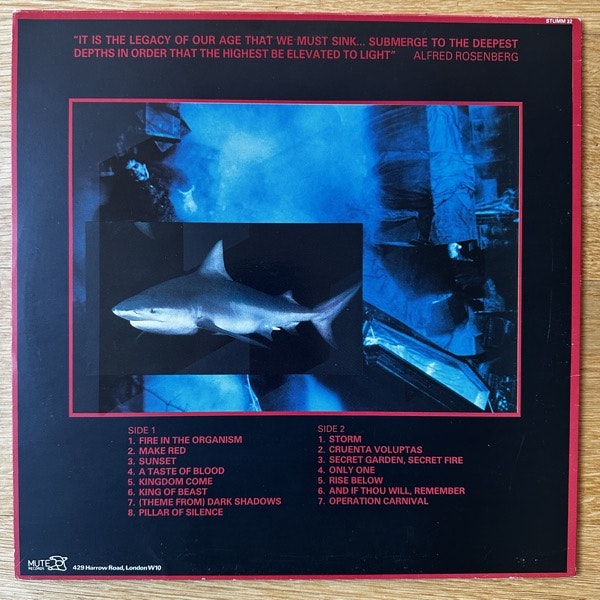 NON Blood & Flame (Mute - UK original) (VG+/EX) LP