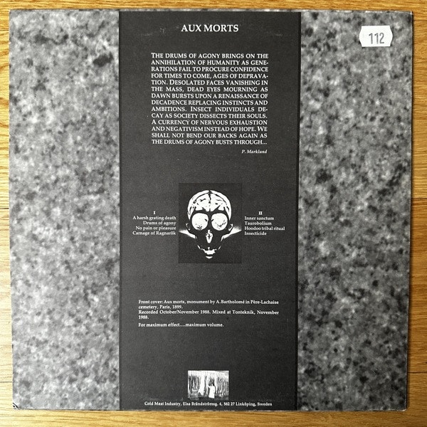 MEMORANDUM Aux Morts (Cold Meat Industry - Sweden original) (VG+) LP