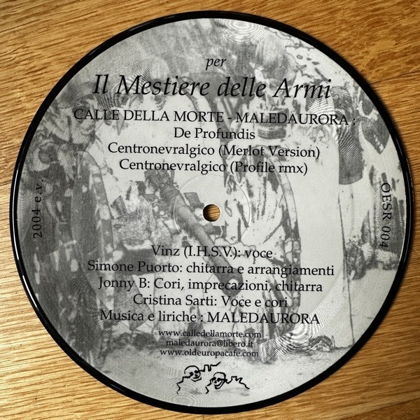 CALLE DELLA MORTE / MALEDAURORA Il Mestiere Delle Armi (Old Europa Cafe - Italy original) (EX) PIC 7"