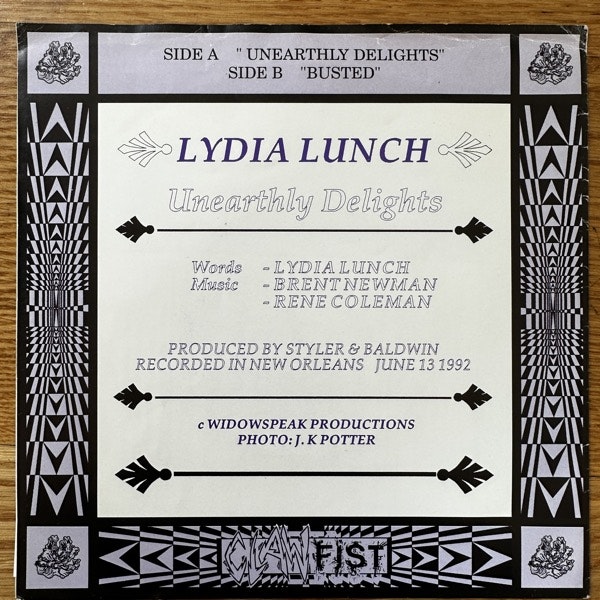 LYDIA LUNCH Unearthly Delights (Clawfist - UK original) (VG+) 7"