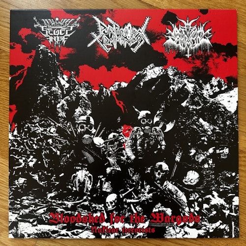 SEGES FINDERE / PURIFICATION KOMMANDO / NOCTURNAL DAMNATION Bloodshed For The Wargods (Nuclear Terrorists) (Iron Bonehead - Germany original) (EX) LP
