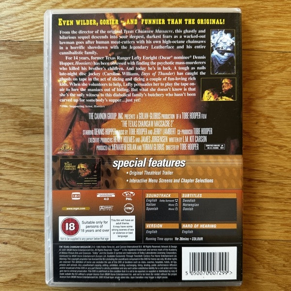 TEXAS CHAINSAW MASSACRE 2 (UK) (NM) DVD