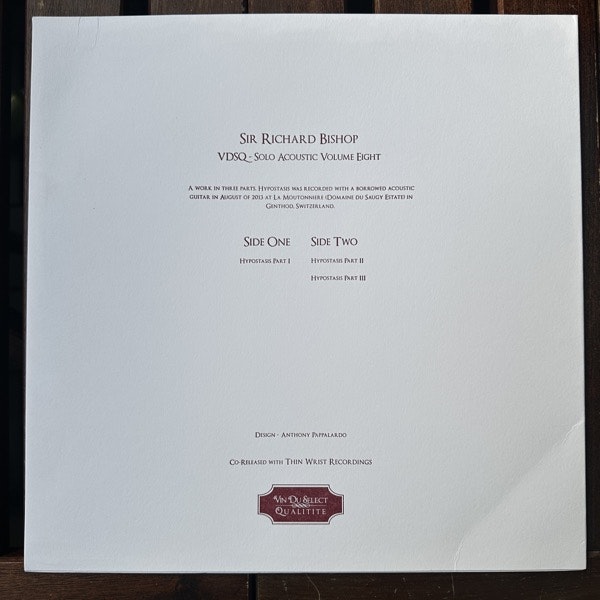 SIR RICHARD BISHOP VDSQ Solo Acoustic Volume Eight (Vin Du Select Qualitite – USA original) (EX/NM) LP