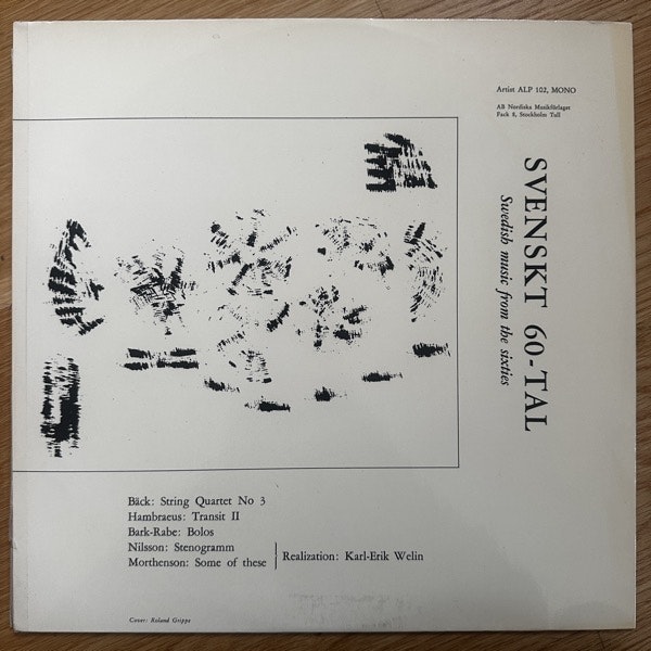SVEN-ERIK BÄCK, BENGT HAMBRAEUS, JAN BARK, FOLKE RABE, BO NILSSON, JAN W. MORTHENSON Svenskt 60-Tal: Swedish Music From The Sixties (Artist - Sweden original) (VG+) LP