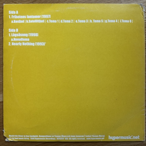 SOUNDTRACK Thomas Öberg & Jonas Jonasson – Musik Från Filmer Av Dan Sandqvist (Hypermusic.net – Sweden original) (VG/EX) 10"