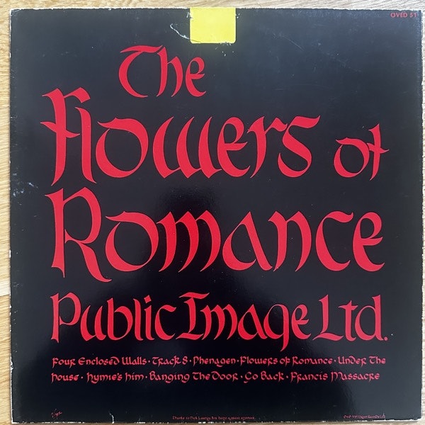 PUBLIC IMAGE LIMITED The Flowers Of Romance (Virgin - UK reissue) (VG/EX) LP