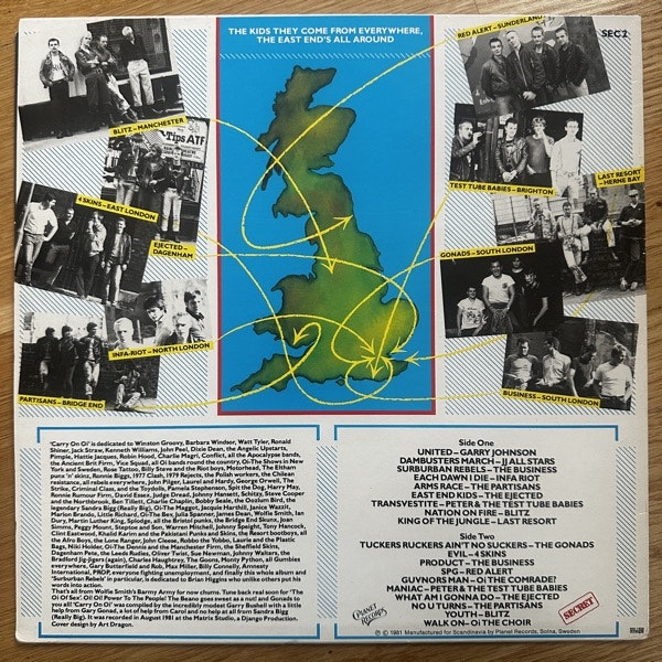 VARIOUS Carry On Oi!! (Planet - Scandinavia original) (EX) LP