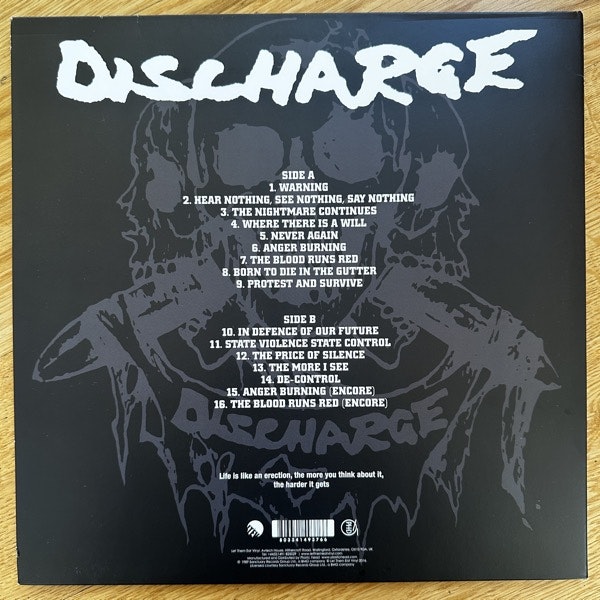 DISCHARGE Live At The City Garden New Jersey (Clear vinyl) (Let Them Eat Vinyl - UK reissue) (EX/NM) LP