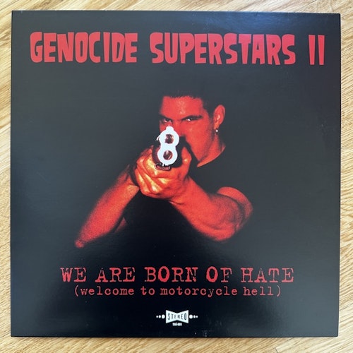 GENOCIDE SUPERSTARS We Are Born Of Hate (Welcome To Motorcycle Hell) (Marble vinyl) (Tvåtakt - Sweden reissue) (VG+/NM) LP