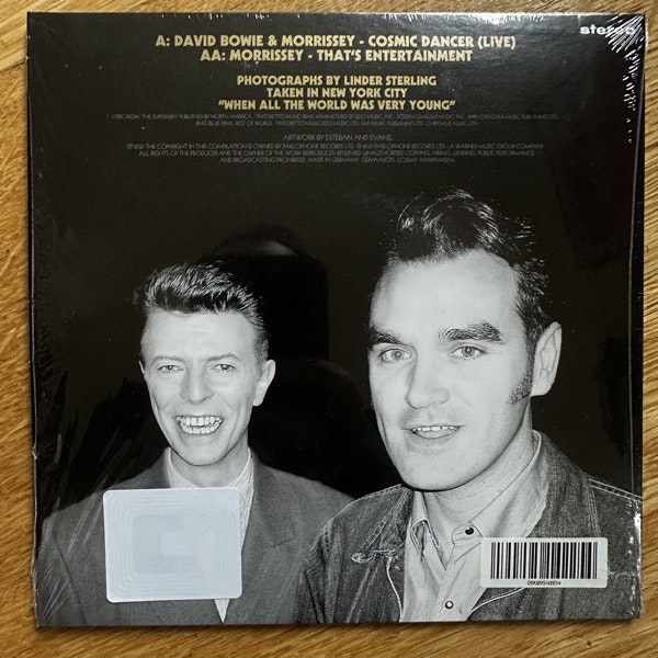 DAVID BOWIE & MORRISSEY Cosmic Dancer (Live) / That's Entertainment (Parlophone - Europe original) (NM) 7"