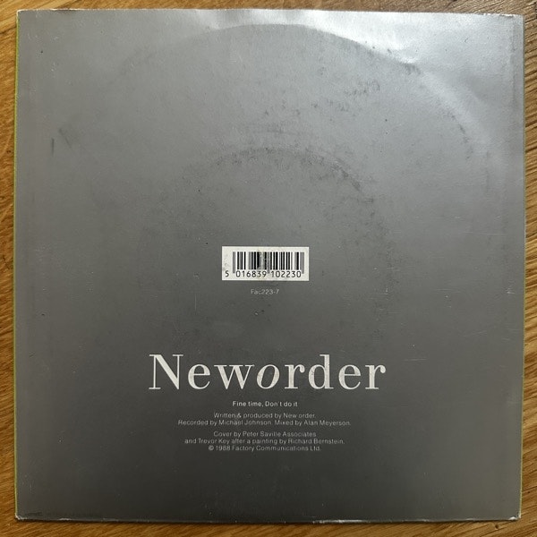 NEW ORDER Fine Time (Factory - Scandinavia original) (VG) 7"