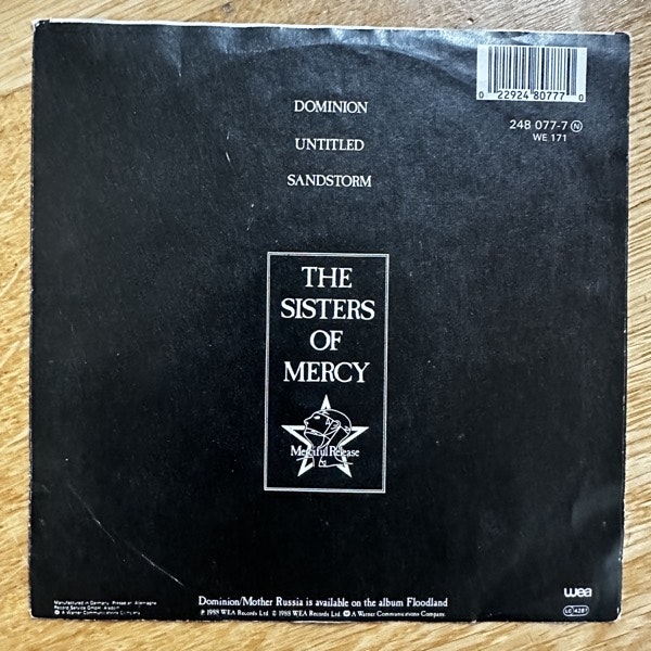 SISTERS OF MERCY, the Dominion (Merciful Release - Europe original) (VG/VG+) 7"