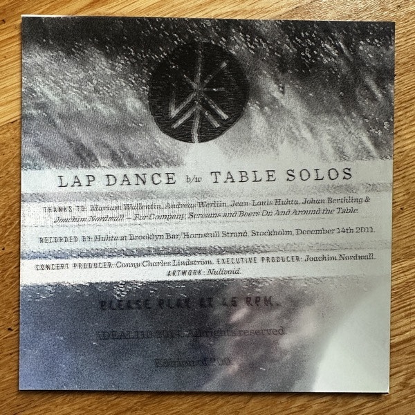 MATS GUSTAFSSON Lap Dance / Table Solos (Clear vinyl) (iDEAL - Sweden original) (NM) 7"
