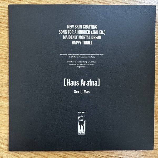 HAUS ARAFNA Sex-U-Mas (Red vinyl) (Galakthorrö - Germany reissue) (NM) 7"