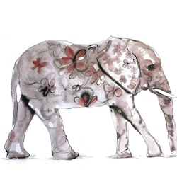 Blommig elefant