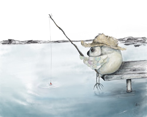 Jag går och fiskar